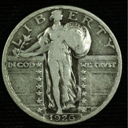 Standing Liberty Silver Quarter. 1926 P. Fine. Lot # 9049-183-322