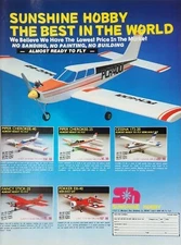 Sunshine Hobby Piper RC Airplane Print Ad Ephemera Wall Art Decor 1987