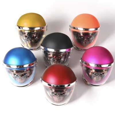 3.2  HUGE 4 PC 3D Metal Skull in Helmet Tobacco Herb Spice Grinder Crusher Kit!