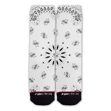 Function - White Bandana Fashion Socks cowboy pattern kerchief southern living