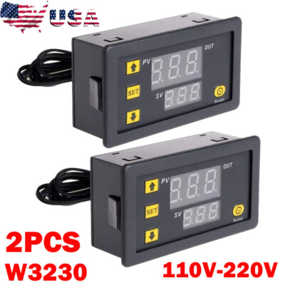 2PCS W3230 AC110-220V High Precision Digital Temperature Controller Thermostat