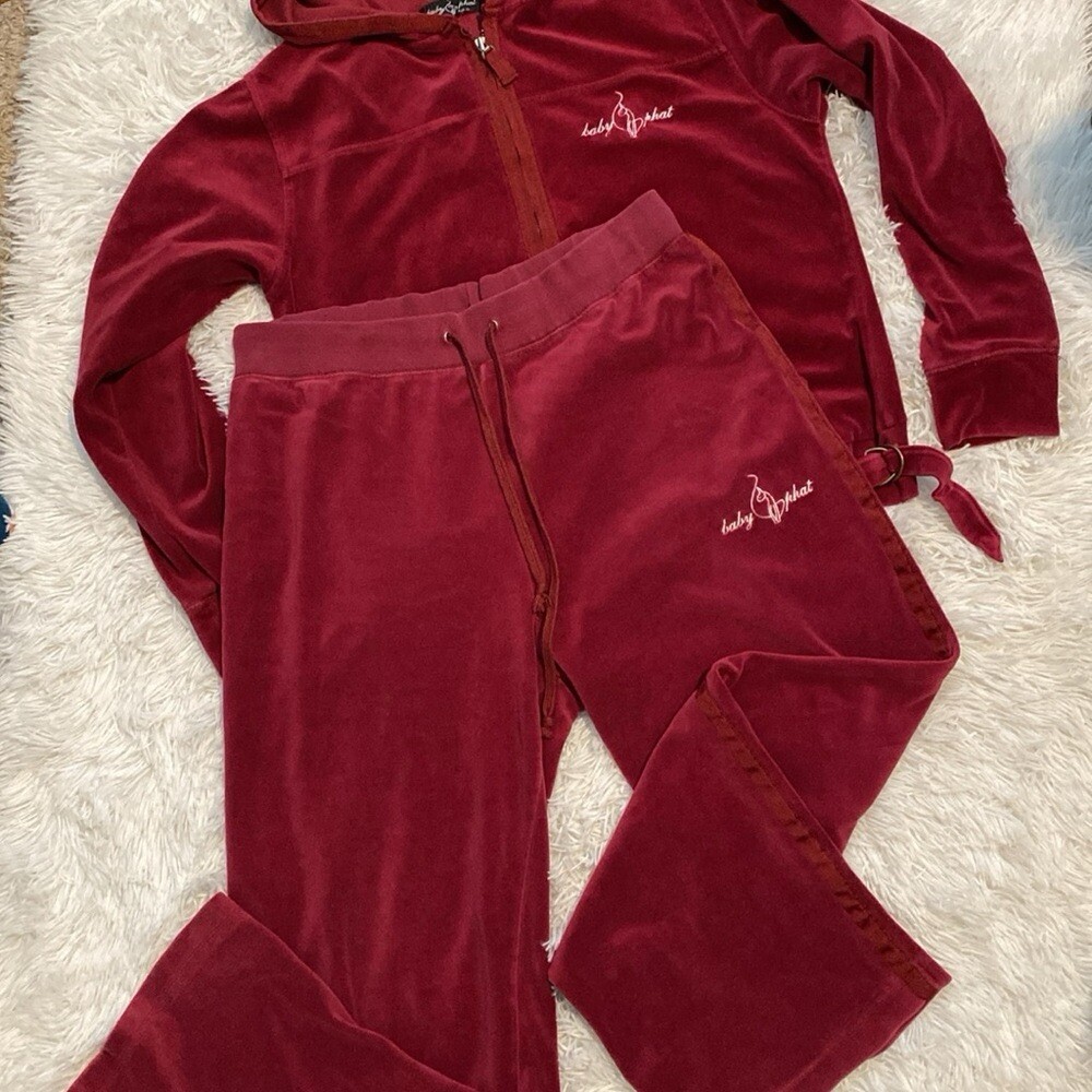 Baby Phat vintage Y2K maroon velour set | eBay