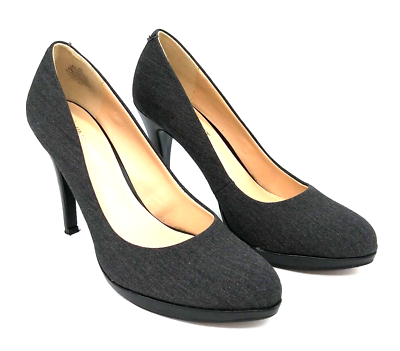 Nine West Grey Pumps Women's Nine West Grey Cloth Inch High Heel