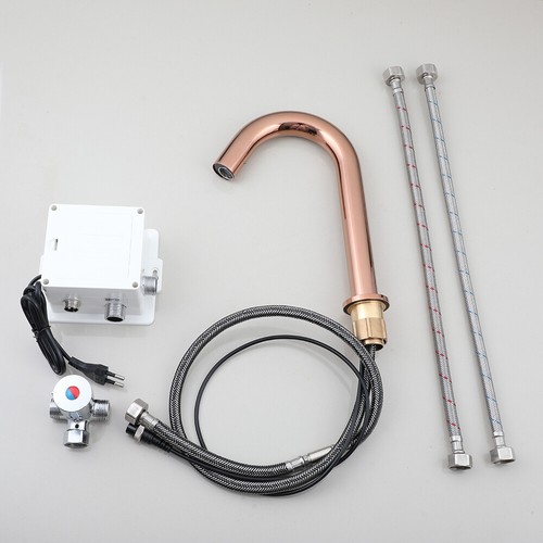 Brushed Gold Infrared Electronic Sensor Free Touch Free Hands Faucet Sink Tap - Picture 26 of 29