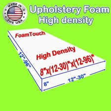 FoamTouch High Density Upholstery Foam Cushion 8"x 12"-30" x 12"-54" Custom Cut