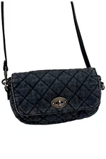 Patricia Nash Quilted Denim Bonny Crossbody Black