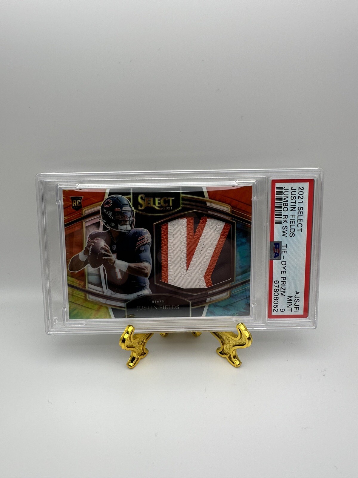 Justin Fields Panini Select Jumbo Rookie Swatch #JSJFI Tie-Dye Prizm