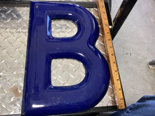 Vintage 15 inch Porcelain Letter Sign