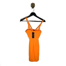 Trendyol Bodycon Dress Size 10 FittedSexy LBD Clubbing Orange-