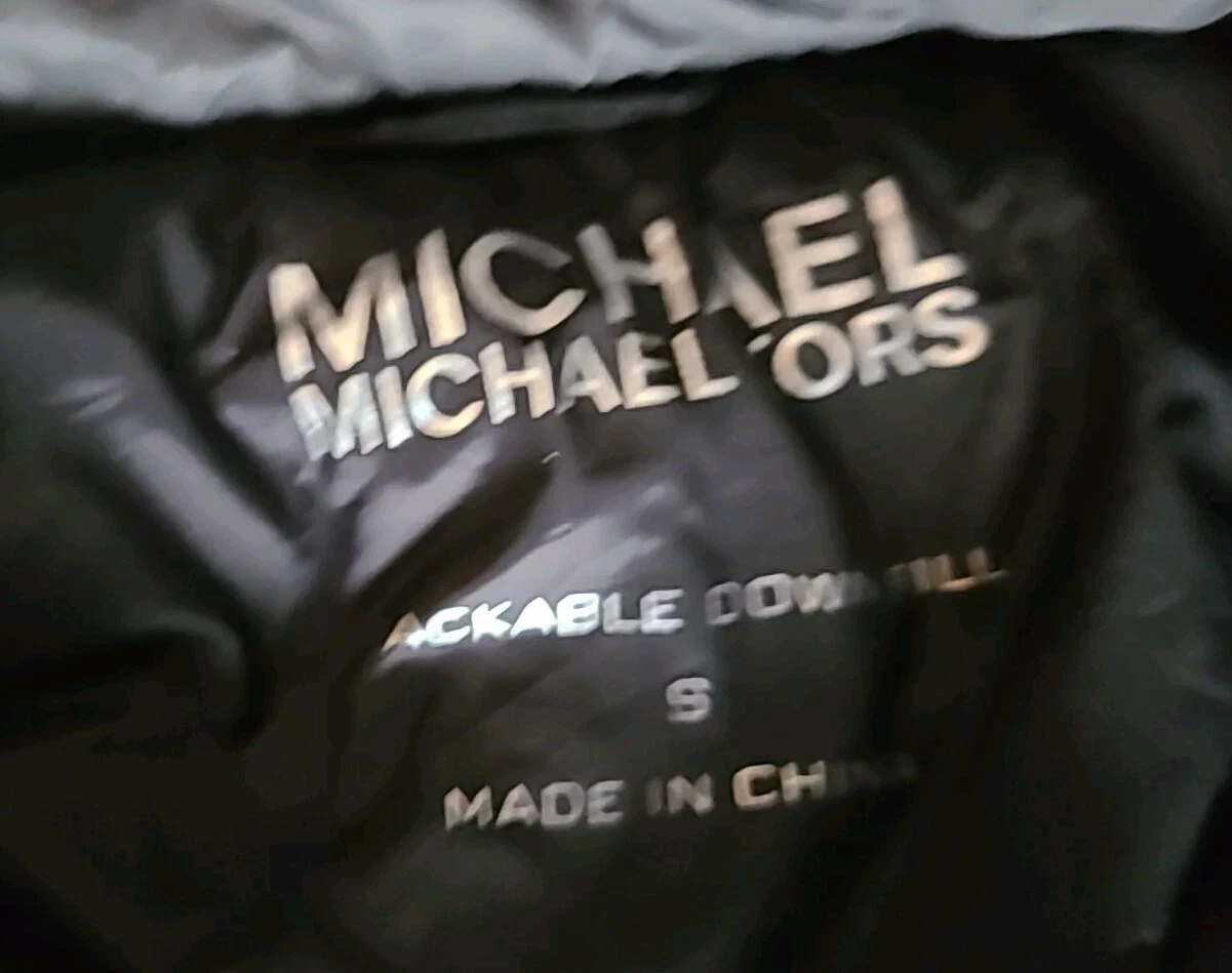 Giacca Michael Kors grigia donna taglia S imbottita imbottitura piumino zip intera con cappuccio