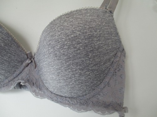 Rampage Intimates Women's Size 34 B Solid Gray Underwire Bra with Lace - Picture 3 of 12