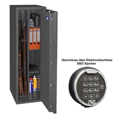 Waffenschrank mit 3 Waffenhaltern und Regalteil Klasse 1 EN 1143-1