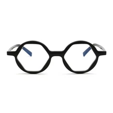 Retro Fashion Hexagon Glasses Acetate Full Rim Mens Women Eyeglass Frames Nerd