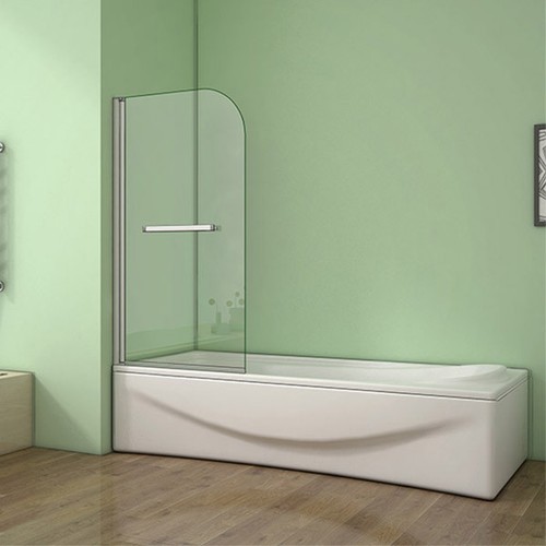 NEW DESIGN 800x1400mm 180° Pivot Radius Glass Over Bath Shower Screen