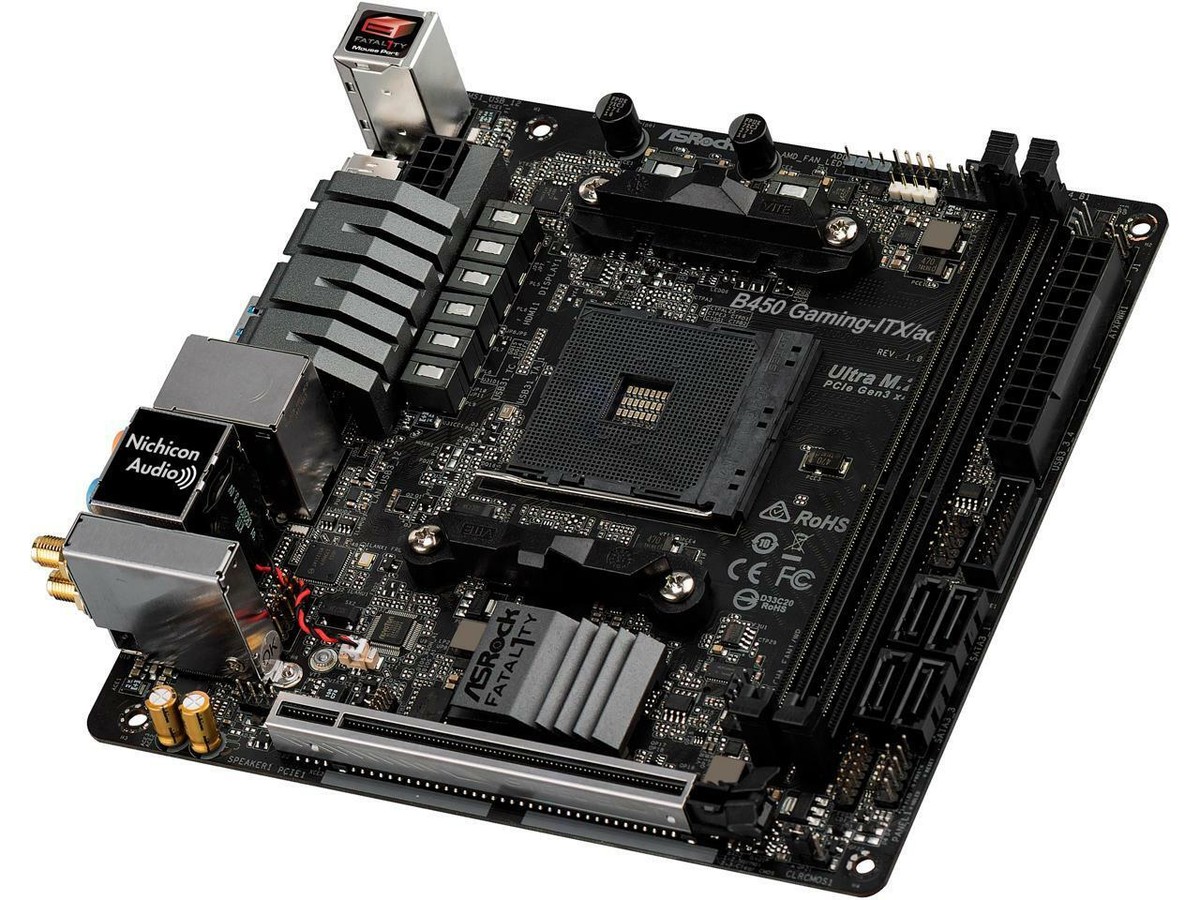ASRock Fatal1ty B450 GAMING-ITX/AC AM4 AMD Promontory B450 SATA