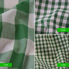 Polycotton Fabric Gingham Check Material Dress Craft Uniform Checked 1" 1/4" 1/8