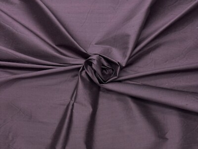 DUPIONI SOLID AUBERGINE PURPLE 100% SILK MULTIPURPOSE FABRIC BY YARD 54''W