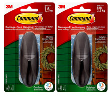 Command Designer, Large, 1 Hook, Outdoor Metallic Bronze 2 Pack