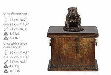 Englische Bulldogge sitting, Urn, Kalte Bronze, ArtDog, DE, Type 1