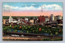 Ohio YOUNGSTOWN Skyline View from Girard 1942 to Oxford Junction IA