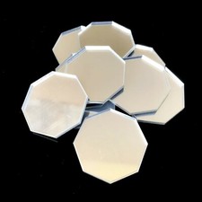 Octagon Shaped Crafting Mirrors Pks 10, Many Colours/Sizes, Engraving/Hoops