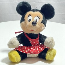 Vintage Disneyland Minnie Mouse Plush 8.5" Soft Toy Walt Disney World 1980s