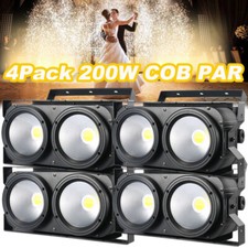 4Pack 200W COB LED Par Light DMX Stage DJ Audience Blinder Light Warm Cool White