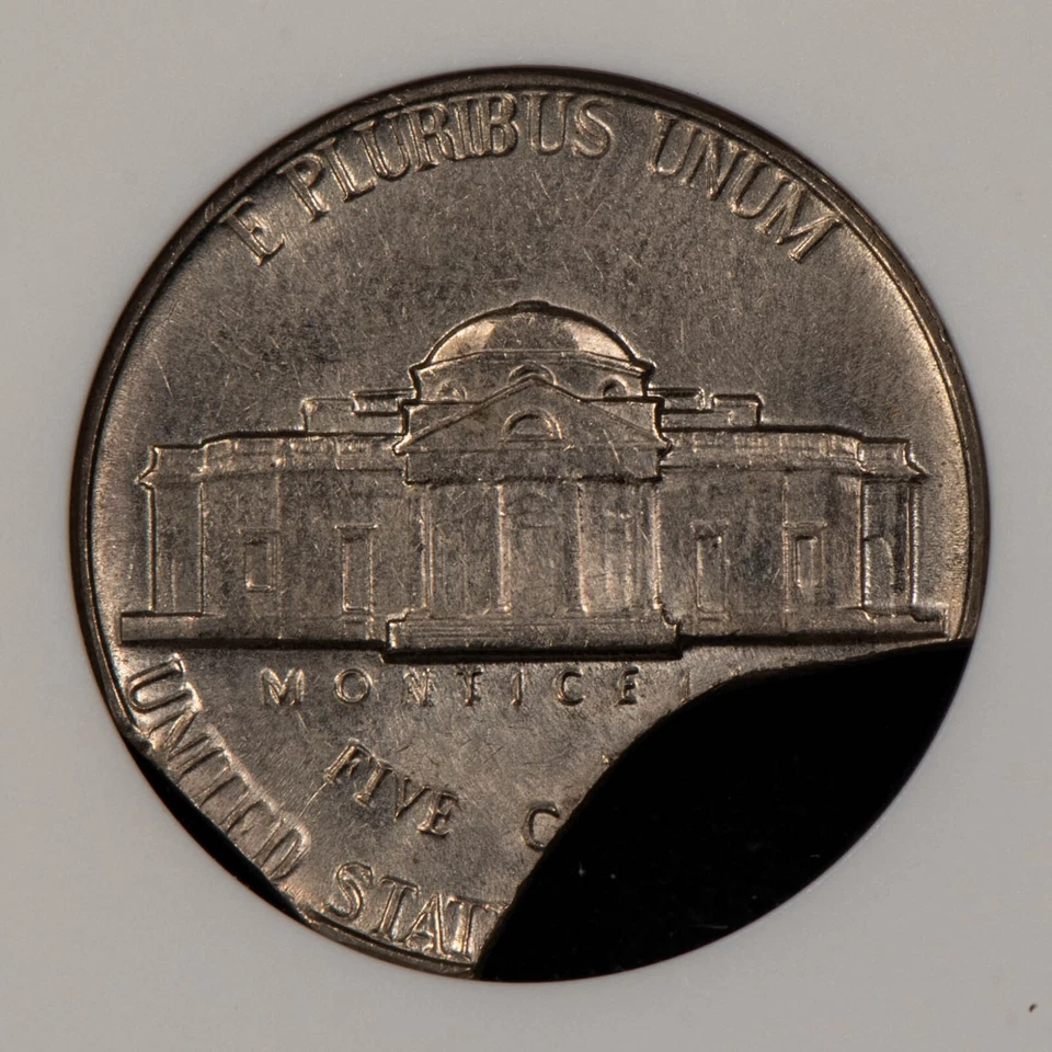 1974 5c Jefferson Nickel - Mint Error Double Curved Clips - NGC MS 62 - X5883 - Image 4 of 4