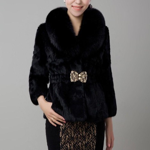 Mujeres Imitación Piel Cuello Cuello en V Abrigos Cortos Ropa Invierno Cálido Delgado Chaquetas - Imagen 6 de 14