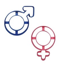 MALE AND FEMALE GENDER BIOLOGY SYMBOL SET OF 2 COOKIE CUTTERS MADE IN USA PR1961