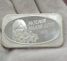 "Mother Means Love" 1 Oz Fine Silver Bar #2880 109.65 per troy oz