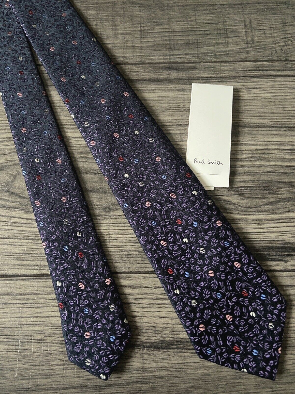 Corbata Estrecha De Seda Floral Paul Smith Hecha En Italia BNWT