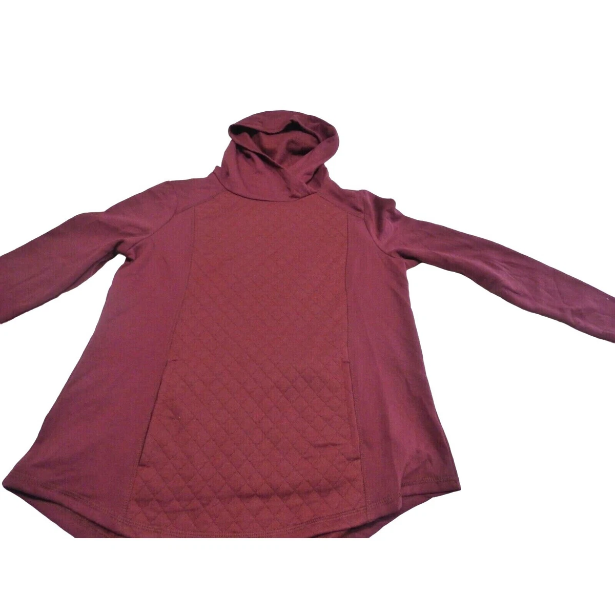 St. John s Bay Quilted front Women s Hoodie Burgundy Small