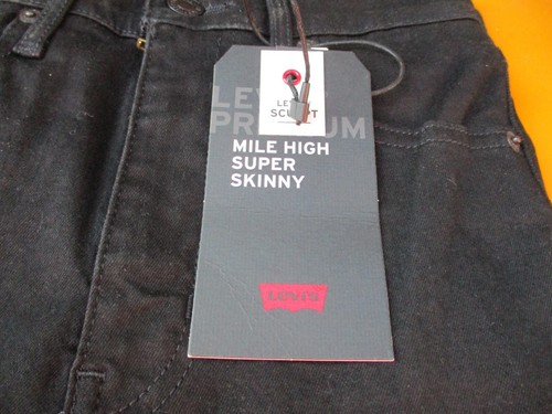 Ladies Levis Jeans Premium Mile High Super Skinny Black 25" Waist 32" Leg BNWTs - Picture 9 of 20