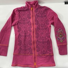 Disney Parks Ladies Pink Zip Up Sweatshirt Size Small Embroidered Mickey Mouse