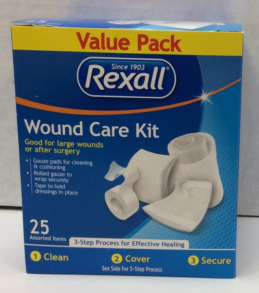 Rexall Wound Care Kit For Large Wounds Post Surgery Care, Lot of 2