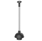 Mr.Siga 2 Way Rubber Toilet & Drain Plunger Heavy Duty Aluminum Handle Black 37D