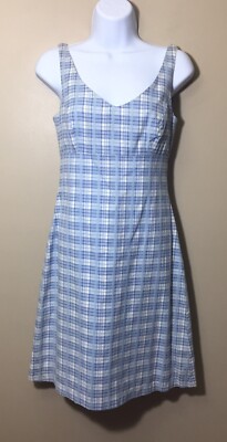 NWT Tocca Size 4 Blue White Sleeveless Cotton Dress Lined Spring Made USA $160