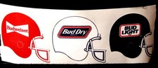 3 autocollants vintage Budweiser Bud Dry Bud Light casque de football bière rare et ancien