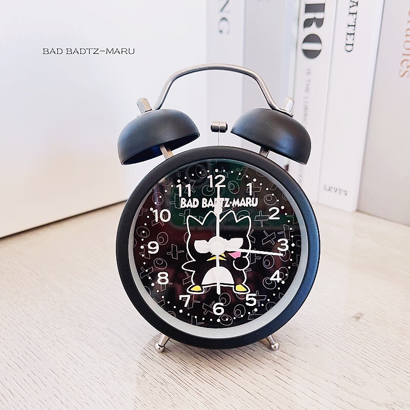 Cartoon Silent Clock Kuromi Melody Dial Analog Clock Retro Twin