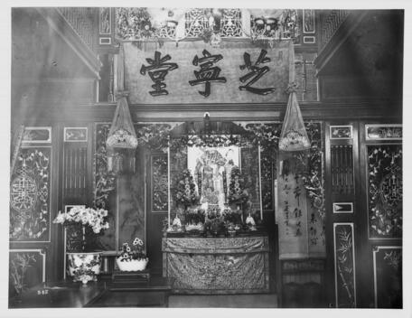 A Chinese Store Decorated For The New Years Celebration 1900 Cali - Old Photo