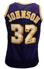 Magic Johnson Autographed Custom Purple Basketball Jersey (Beckett)