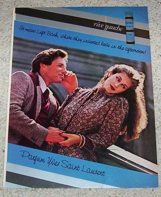 1978 ad page YSL Yves Saint Laurent RIVE GAUCHE sexy Girl Guy PRINT  ADVERT