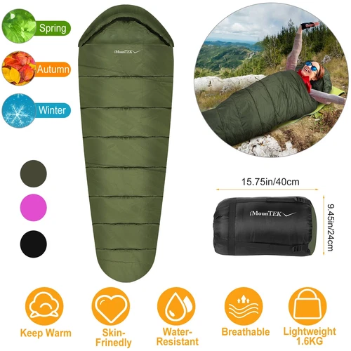 Warm 0 Degree Cold Weather Sleeping Bags Camping Sleep Bag Waterproof 1-Person