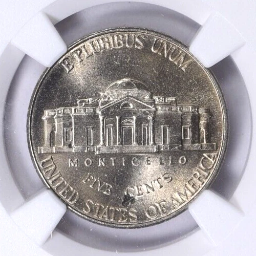 1998-P Jefferson Nickel NGC MS-65 6FS Reverse Struck Thru Mint Error