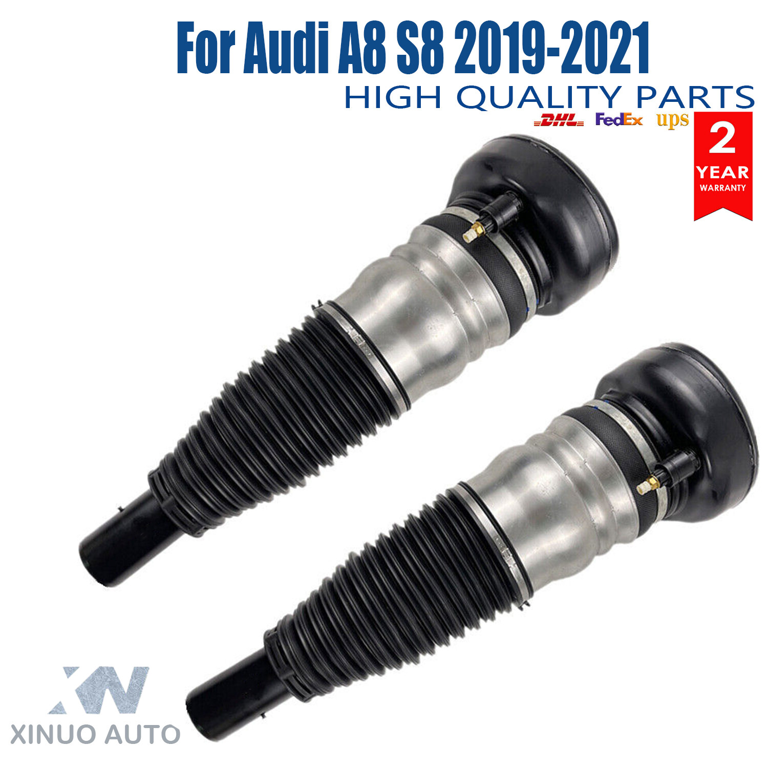 Pair Front Air Suspension Shock Struts For Audi A8 S8 D5 Quattro 2019