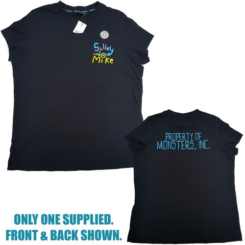 Disney George Property Of Monsters Inc T-Shirt Ladies UK 16 Mike & Sully Black