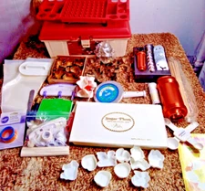 Vtg Mix Large Lot Sugar Plum Wilton Cake Decorating Kit, Cookie Cutters 150+ Pcs