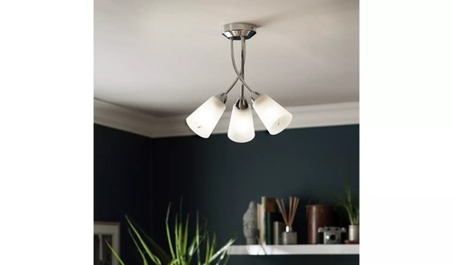 Argos Home Parton 3 Light Flush to Ceiling Light - Chrome - Picture 2 of 5