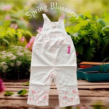 New VTG 2002 Gymboree Spring Blossoms Girls Pink Floral Romper - 12-18 Months